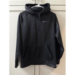 Nike Dri-FIT Men Hoodie Black Pullover Sweatshirt Medium Training Gym Activewear